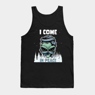 Alien Galaxy Science Space Lover I Come In Peace Tank Top